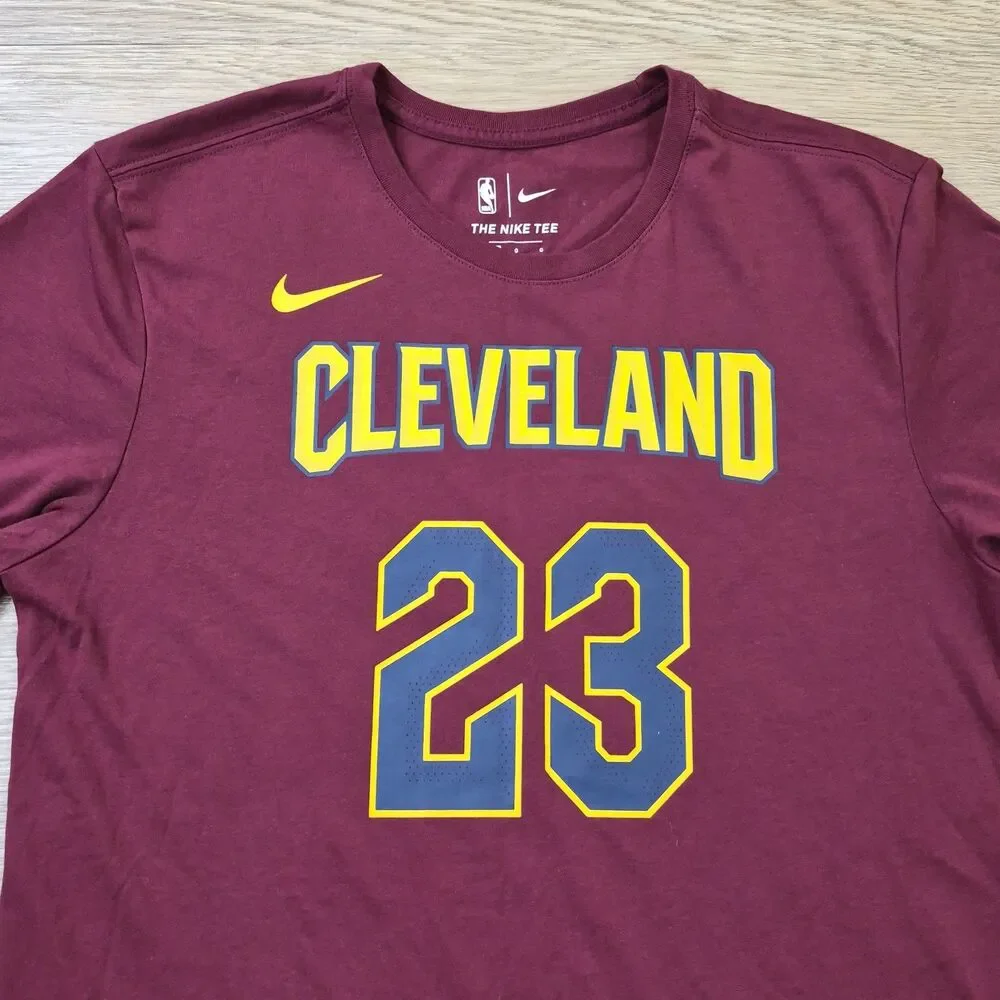 Nike Dri-Fit Lebron James #23 Cleveland Cavaliers Adult Mens L Tee NBA Goat
